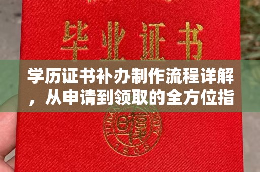 阳春学历证书补办制作流程详解，从申请到领取的全方位指南