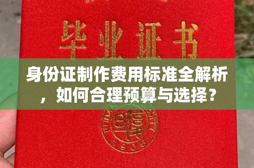 阳春身份证制作费用标准全解析，如何合理预算与选择？