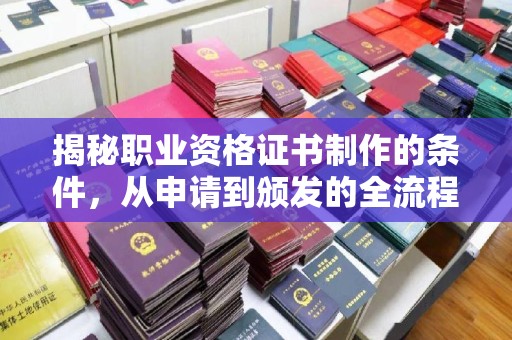 阳春揭秘职业资格证书制作的条件，从申请到颁发的全流程解析