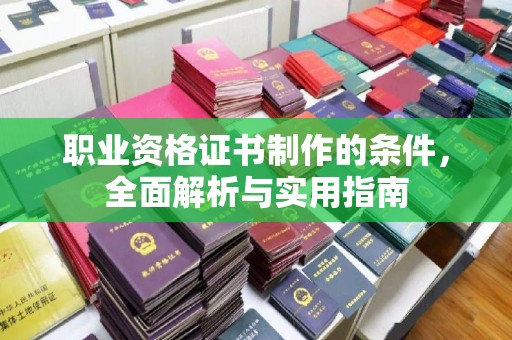 阳春职业资格证书制作的条件，全面解析与实用指南