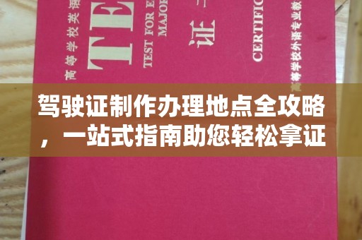 阳春驾驶证制作办理地点全攻略，一站式指南助您轻松拿证